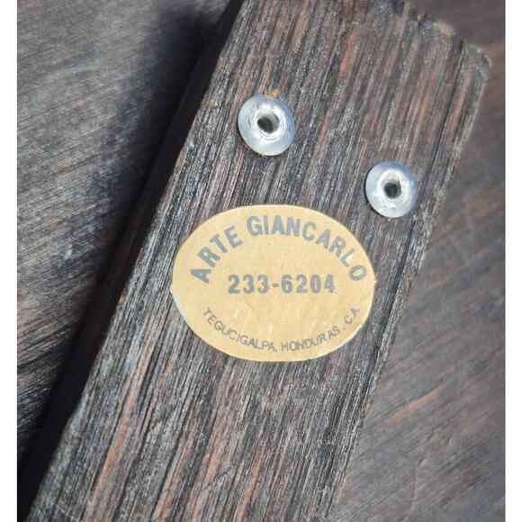 Vtg Arte Giancarlo Honduras Pewter Picture Frame Floral Design Wood Back 9x7" - Picture 6 of 7